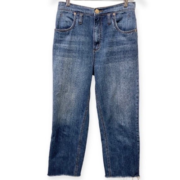 STS Blue 2 (26) Wendy High Rise Cropped Jeans Raw Hem Nordstrom Non Stretch - Picture 1 of 10